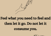 Feel what you need to feel and then let it go. Do not let it consume you. Dhiman