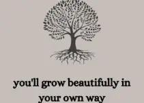 You’ll grow beautifully in your own way.