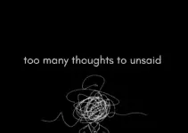 Too many thoughts to unsaid.