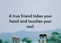 A true friend takes your hand and touches your soul.