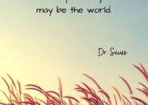 To the world, you may be just one person, but to one person you may be the world. Dr. Seuss