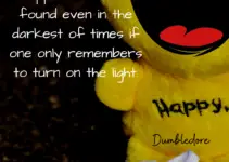 Happiness can be found even in the darkest of times if one only remembers to turn on the light. Dumbledore