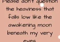 Please don’t question the heaviness that falls low like the awakening moon beneath my very eyes. Quinox